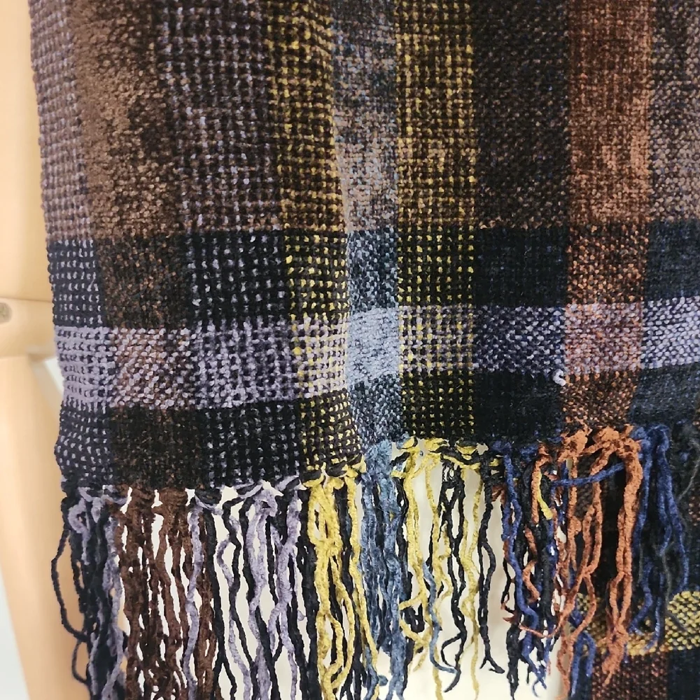 Vintage Multicolor Plaid Scarf